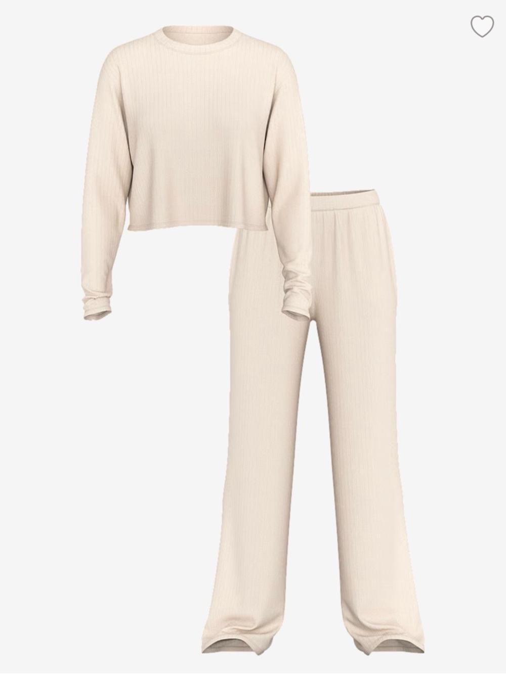 Victoria's Secret Ribbed Cream Lounge Set